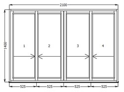 Холодная раздвижка FP-AlumC-Slide 2100*1400/Stublina/4мм 1696 - фото 4692