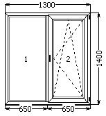 Стандартное окно 1400*1300 (TopLine 70(5)/UPT/4-10-4-10-4i - фото 4683